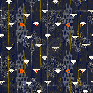 Abstract seamless pattern. Modern style motif. Lotu - vector clip art