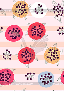 Seamless pattern background. Cherries on plates on - vector image