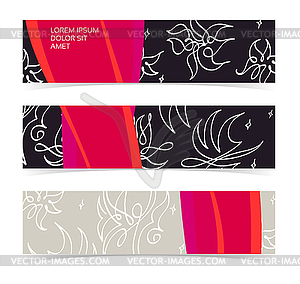 Set of horizontal banners, headers. Editable - vector image