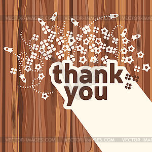 Thank you card design template - vector image