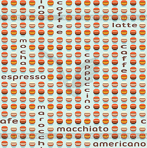 Coffee seamless pattern. Stylized coffee beans moti - vector image