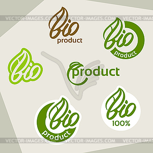 Bio logo, eco label, natural product sign, organic - stock vector clipart