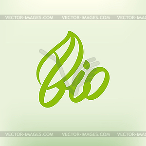 Bio logo, eco label, natural product sign, organic - vector clipart