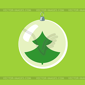 Christmas ball with new year tree inside decoration - royalty-free vector clipart