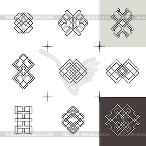 Geometric linear art elements. Set of hipster - vector clipart