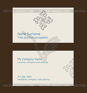 Business card layout. Linear geometric logo and - royalty-free vector clipart