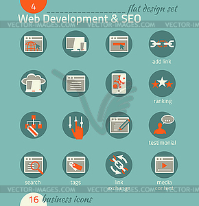 Business icon set. Software and web development, - vector image