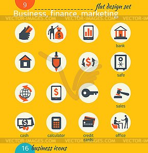 Business icon set. Software and web development, - vector clipart