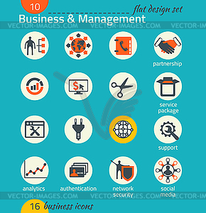 Business icon set. Software and web development, - vector image