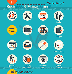 Business icon set. Software and web development, - vector image