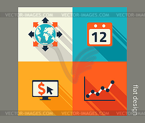 Business icon set. Software and web development, - vector EPS clipart