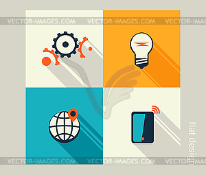 Business icon set. Management, human resources, - vector image