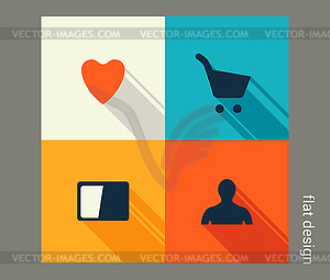 Business icon set. Management, marketing, e-commerc - vector clipart