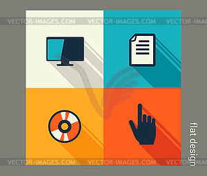 Business icon set. Management, marketing, e-commerc - vector clip art