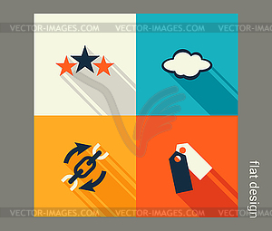 Business icon set. Management, marketing, e-commerc - vector image