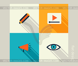 Business icon set. Software and web development, - vector image