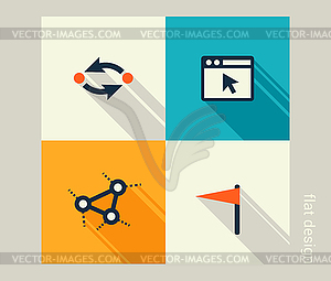 Business icon set. Software and web development, - vector clipart