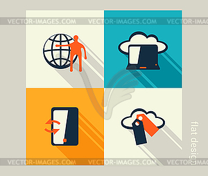 Business icon set. Software and web development, - vector clipart