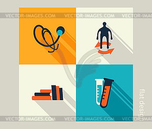 Business icon set. Healthcare, medicine, checkup. - vector clip art