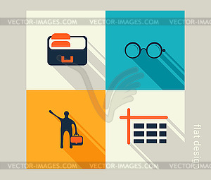 Business icon set. Software and web development, - vector image