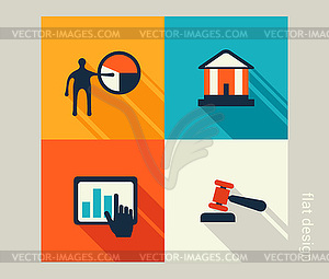 Business icon set. Software and web development, - vector clipart