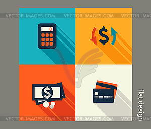 Business icon set. Finance and banking, - vector image