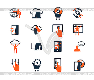 Business icon set. Software and web development, - vector image