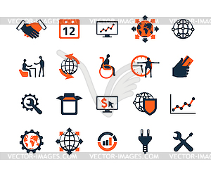 Business icon set. Software and web development, - vector image