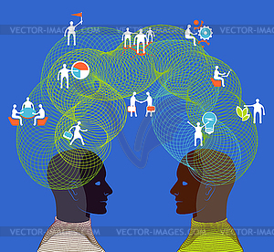 Business concept. collaboration, teamwork and cr - vector image