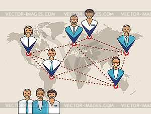 Business concept. management, remote service - vector clipart