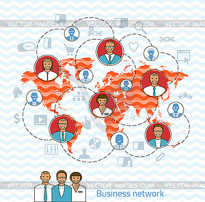 Business network. Concept management, organizati - vector clip art