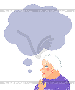 Старший женщина мультяшный портрет персонажа с - изображение в векторе / векторный клипарт