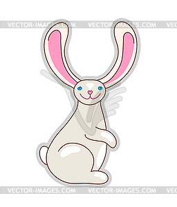 Rabbit. Cute bunny animalistic cartoon character - vector image