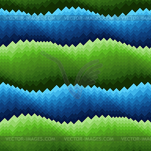 Abstract seamless blue and green waves - vector image