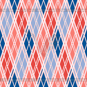 Rhombic seamless pattern in red an blue trendy hues - vector clipart