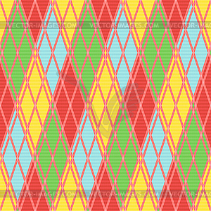 Rhombic seamless pattern in various motley colors - vector clip art