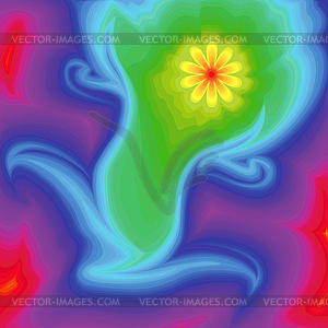 Abstraction with flower and spectrum colors - vector clipart