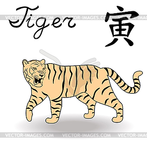 Eastern Zodiac Sign Tiger - vector clipart