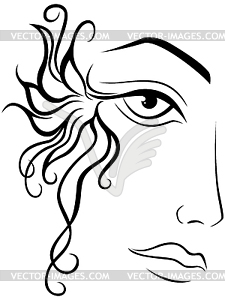 Part of female face  - vector image