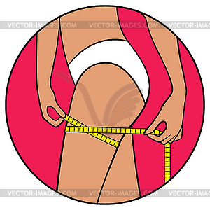 Девушка Размер ленты ее бедра - векторное графическое изображение