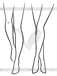 Slender women barefooted feet - vector clip art