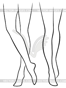 Slender female bare feet - vector image