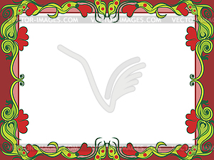 Postcard with floral elements in dim hues - vector image