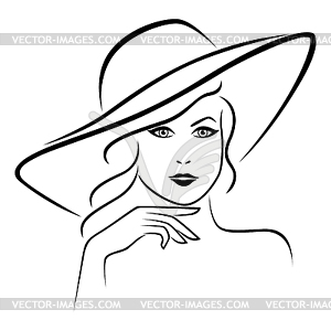 Abstract beautiful young lady portrait - vector clipart