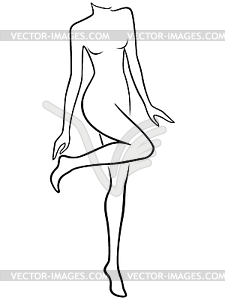 Graceful woman touches her heel - vector EPS clipart