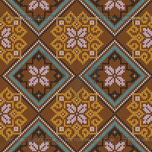 Knitted Seamless Pattern mainly in brown hues - vector clipart