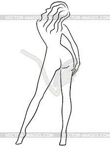 Abstract graceful female figure of back - royalty-free vector image