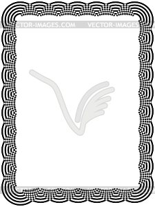 Ornamental black frame with arc elements - vector image