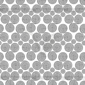 Seamless pattern with triple spiral shapes and - vector EPS clipart