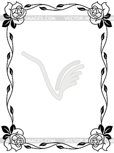 Frame with roses - vector clipart